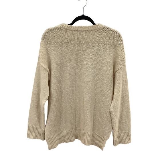 Jenni Kayne Cruise Boyfriend Sweater In Ivory Size Small Cotton Linen - Picture 10 of 13